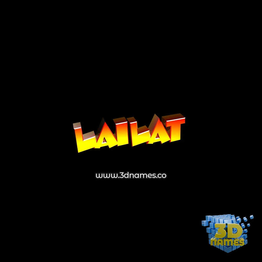 lailat in Black Background style - 3D name wallpaper