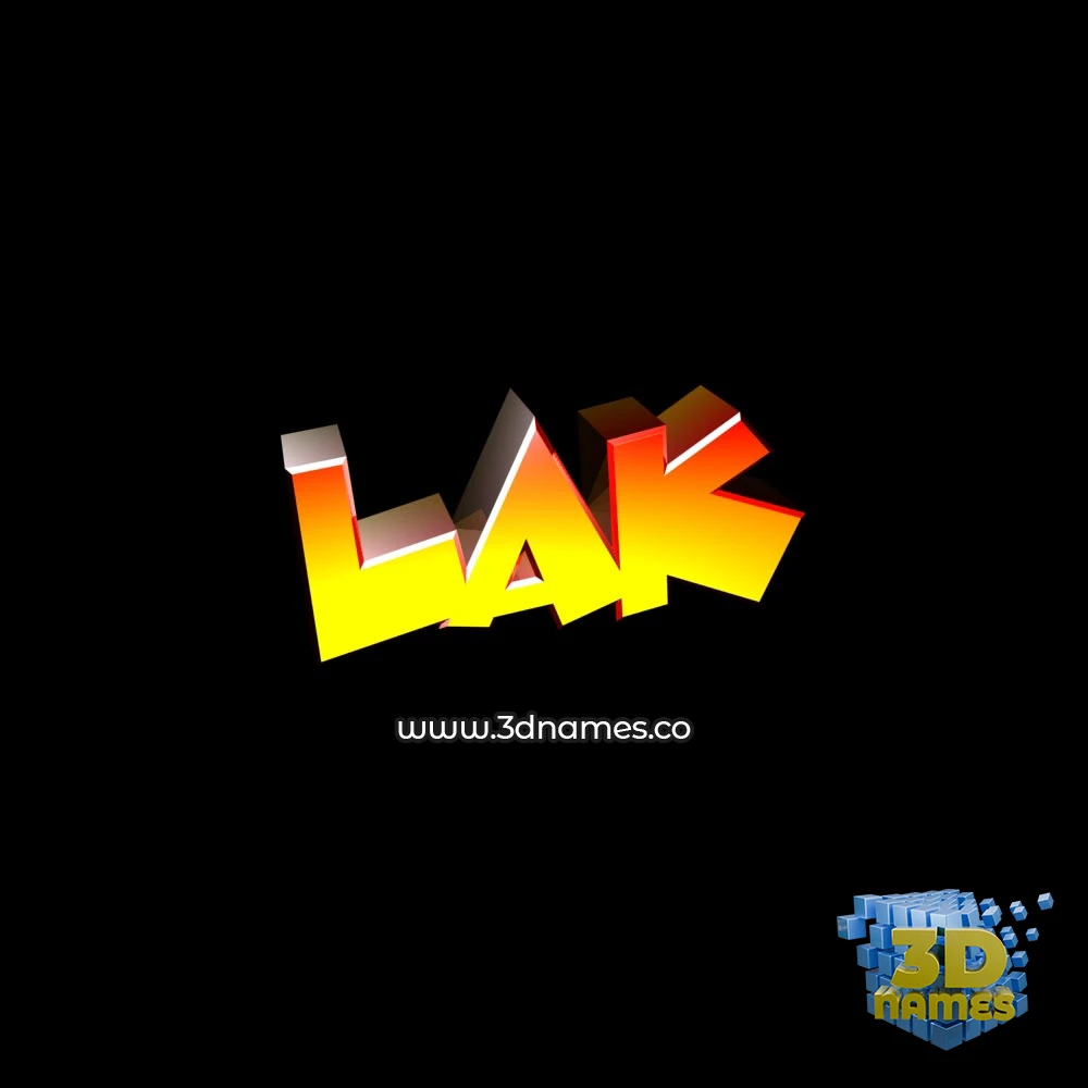 lak in Black Background style - 3D name wallpaper