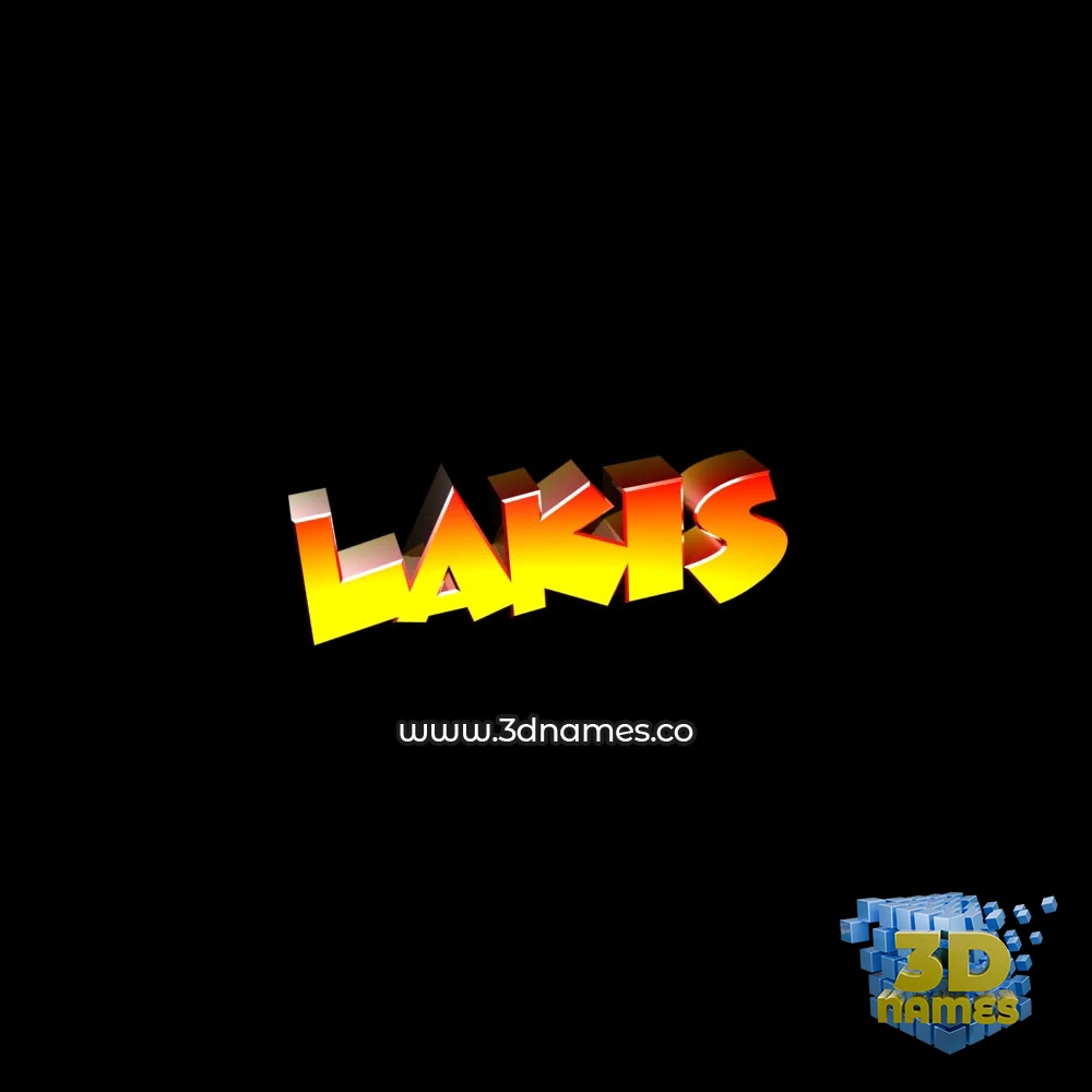 lakis in Black Background style - 3D name wallpaper