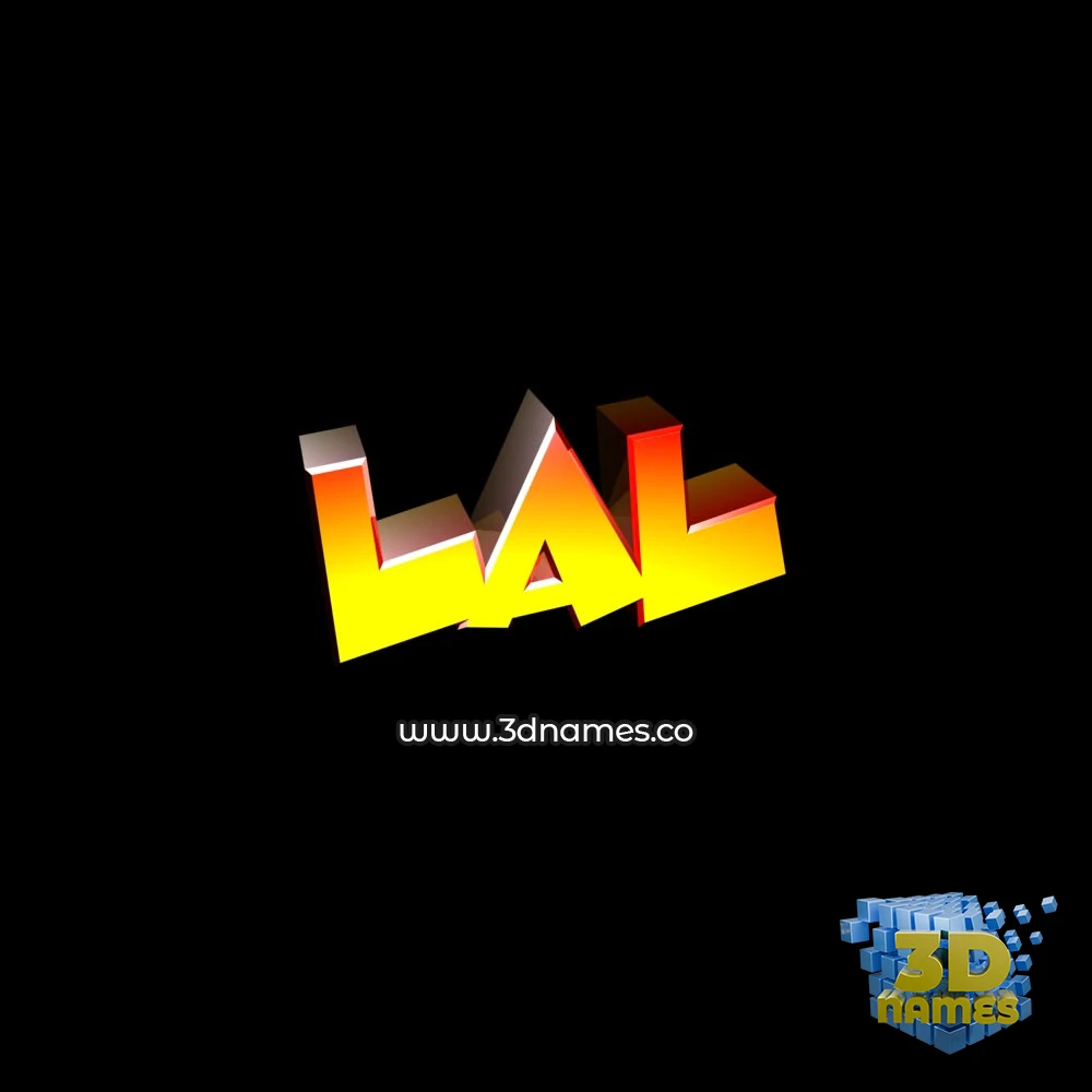 lal in Black Background style - 3D name wallpaper