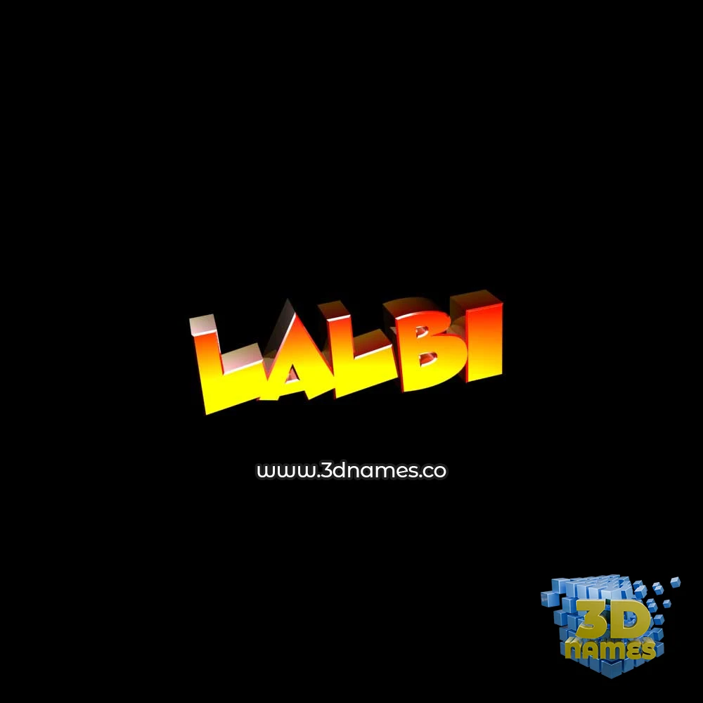 lalbi in Black Background style - 3D name wallpaper