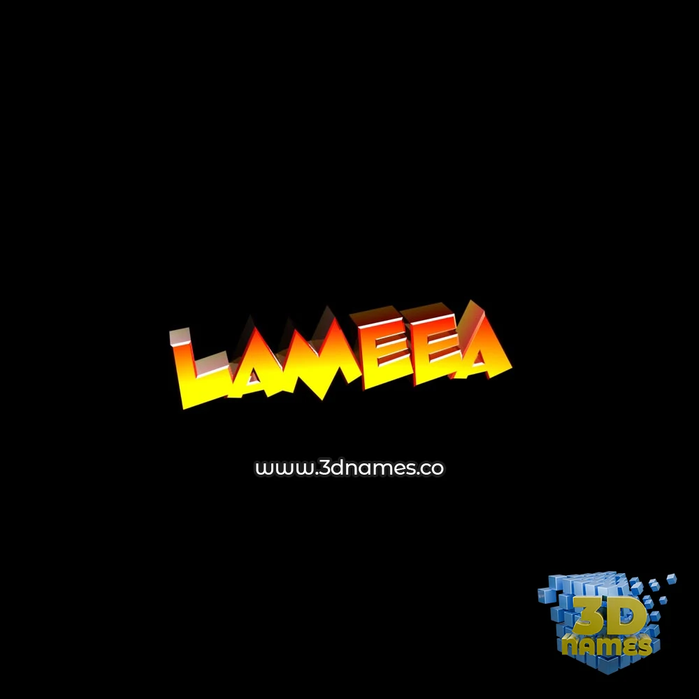 lameea in Black Background style - 3D name wallpaper