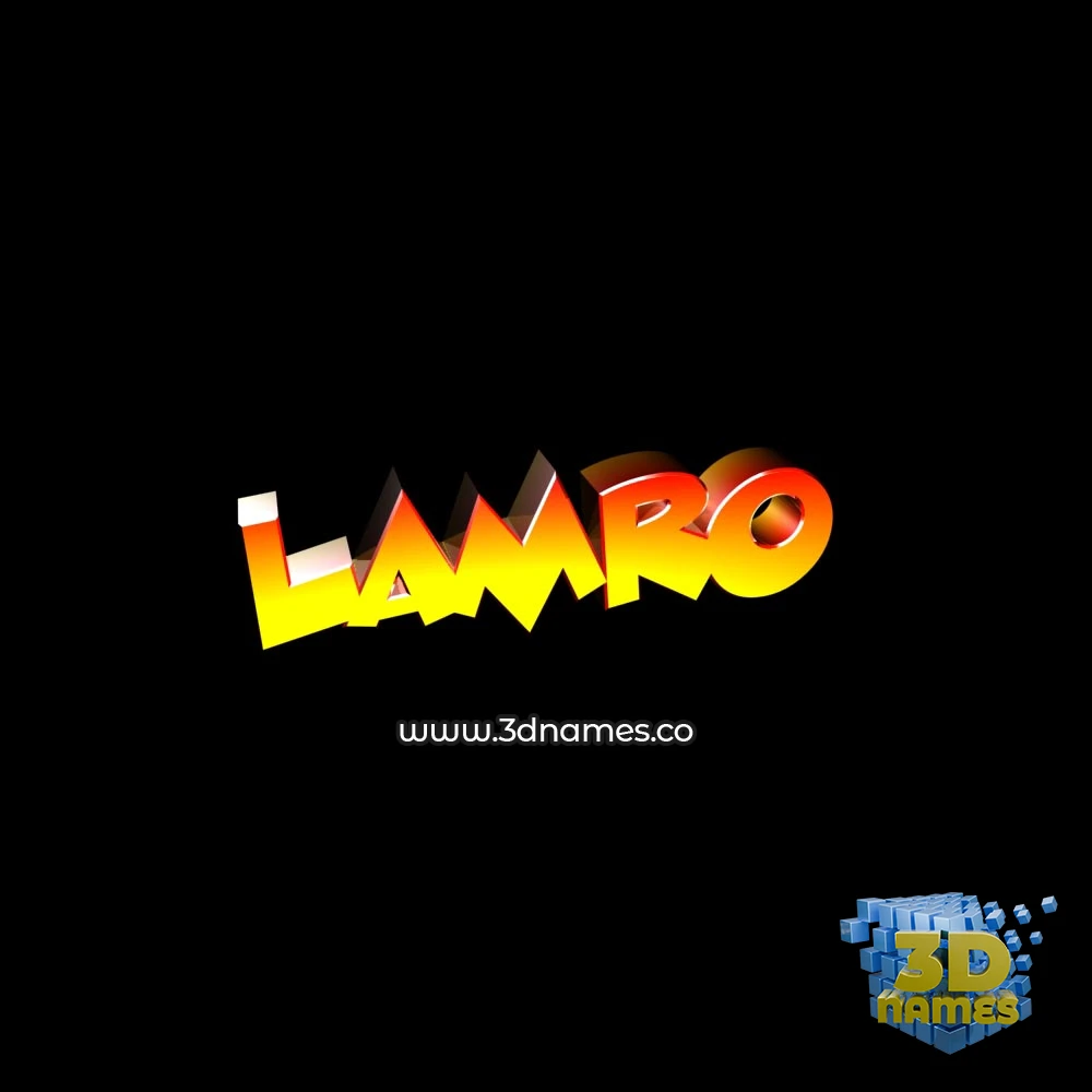 lamro in Black Background style - 3D name wallpaper