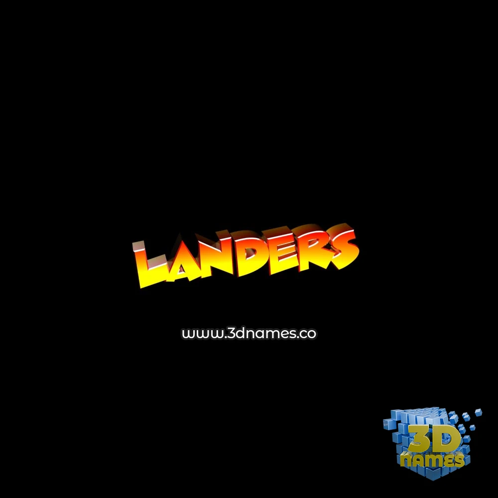 landers in Black Background style - 3D name wallpaper