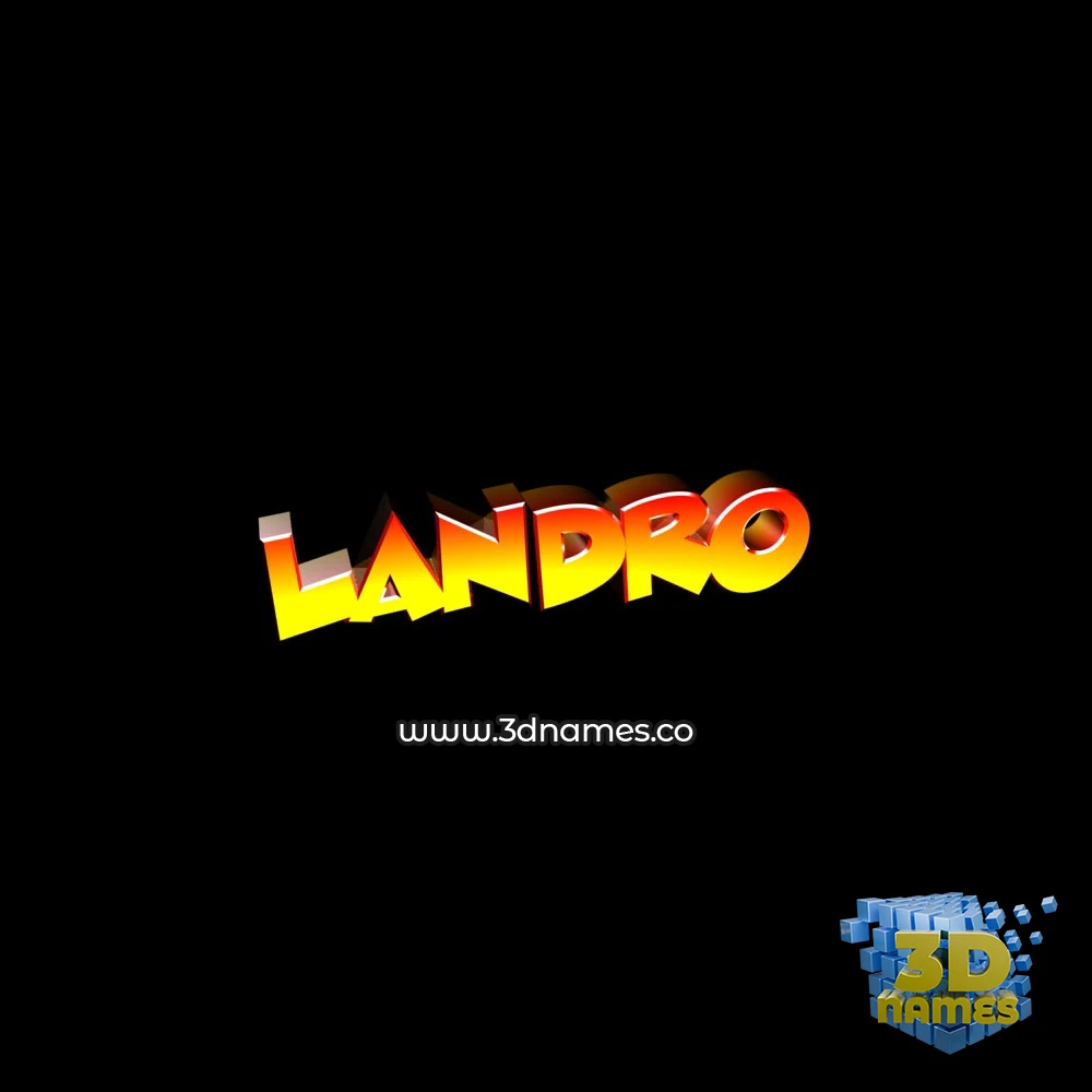 landro in Black Background style - 3D name wallpaper