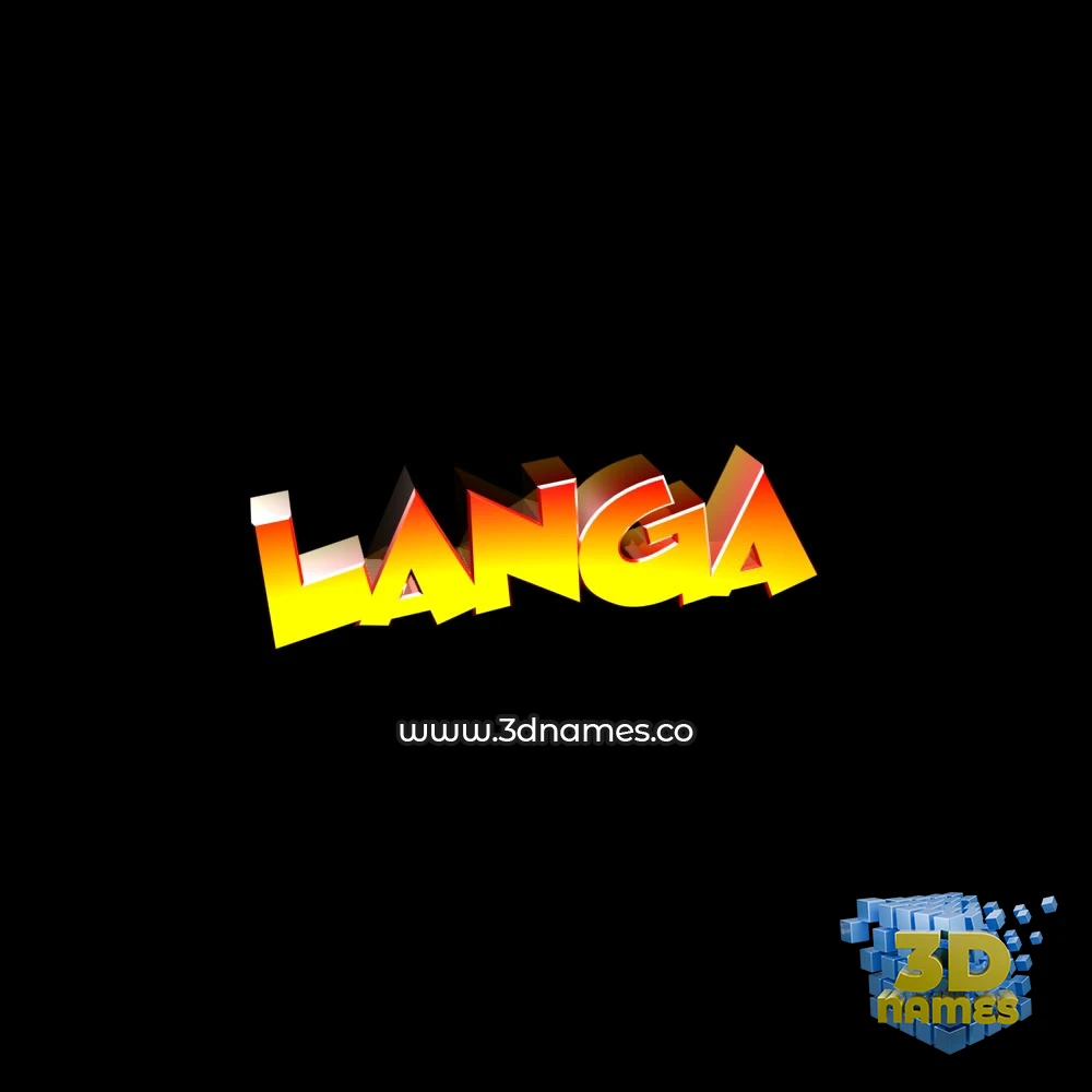 langa in Black Background style - 3D name wallpaper