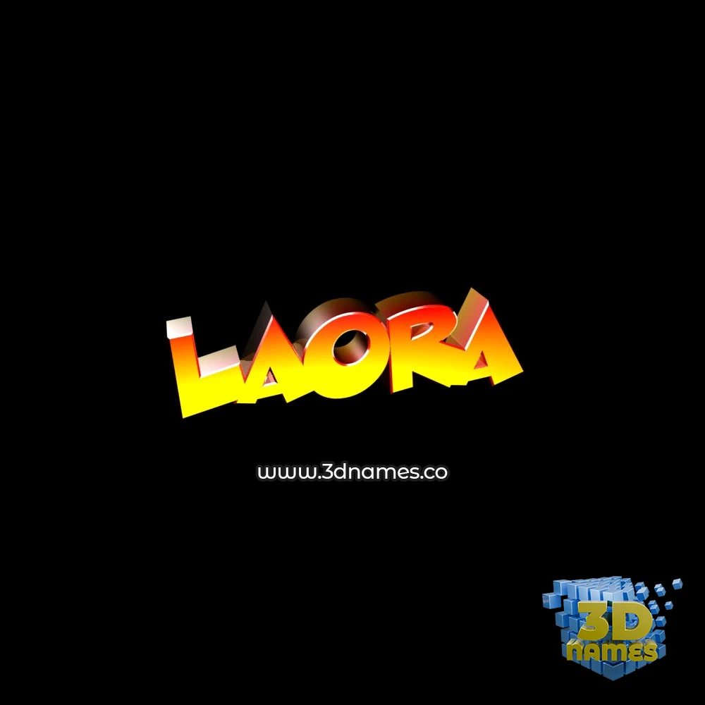 laora in Black Background style - 3D name wallpaper