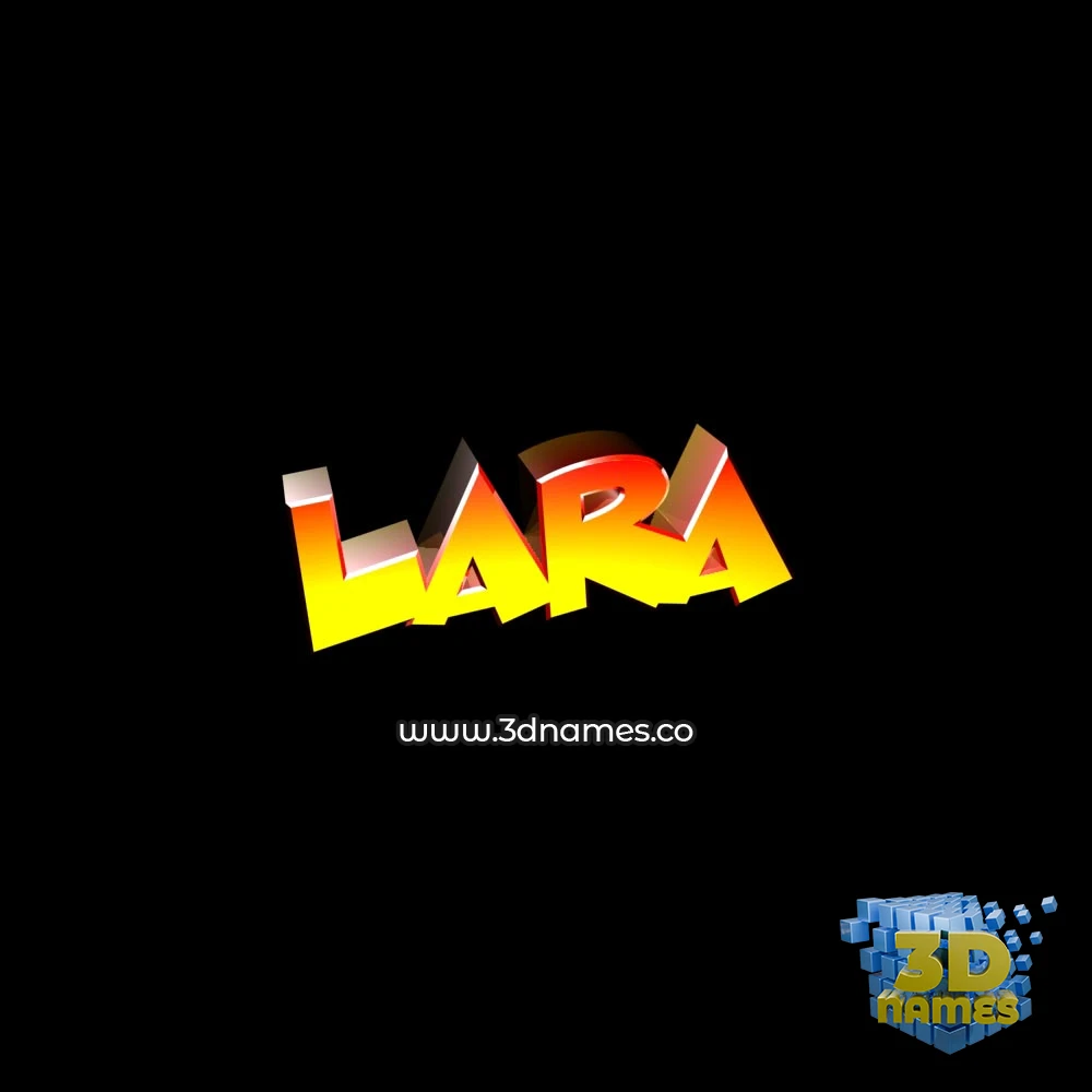 lara in Black Background style - 3D name wallpaper