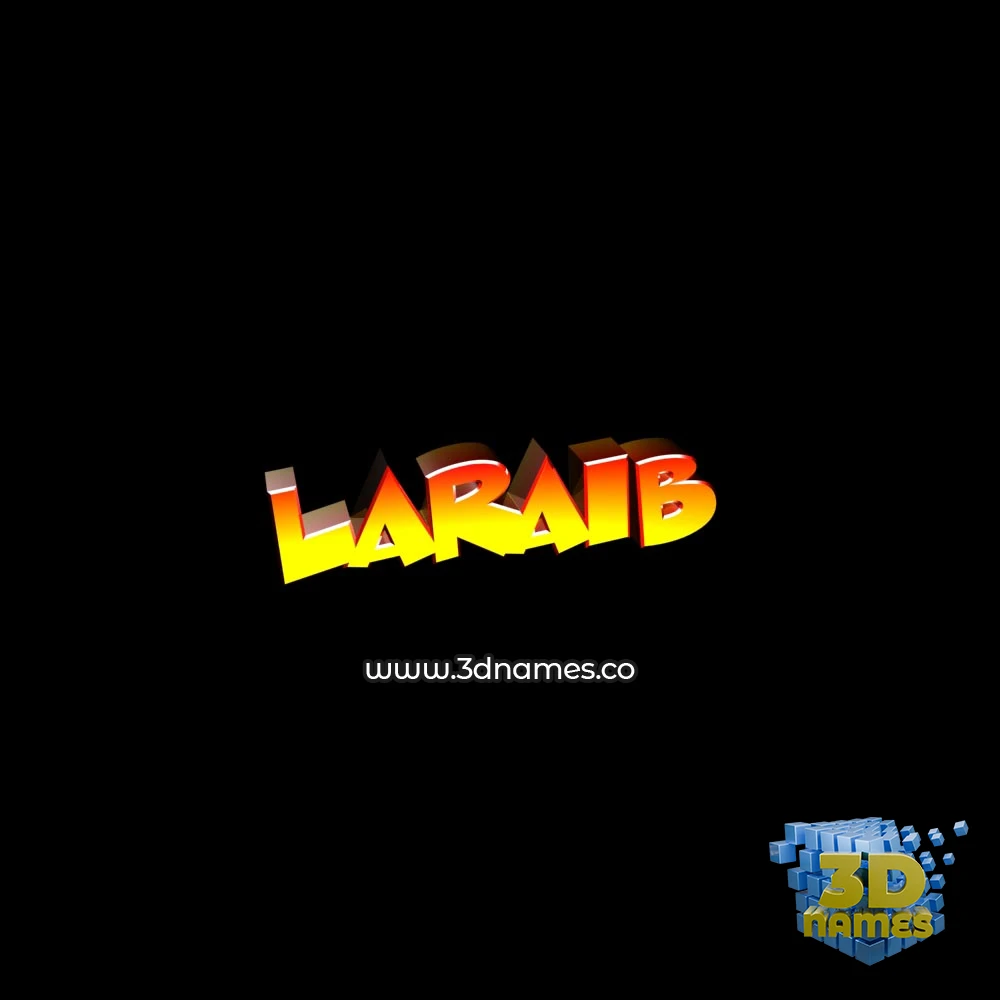 laraib in Black Background style - 3D name wallpaper