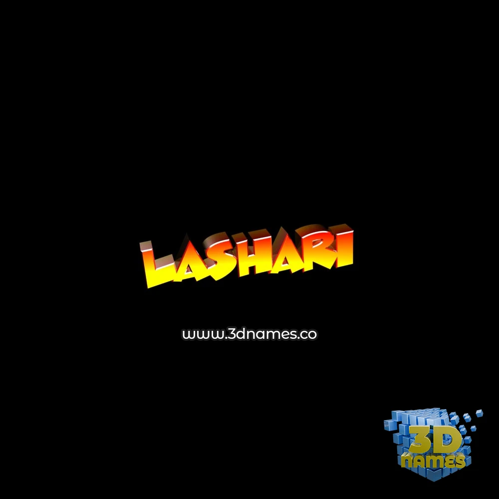 lashari in Black Background style - 3D name wallpaper