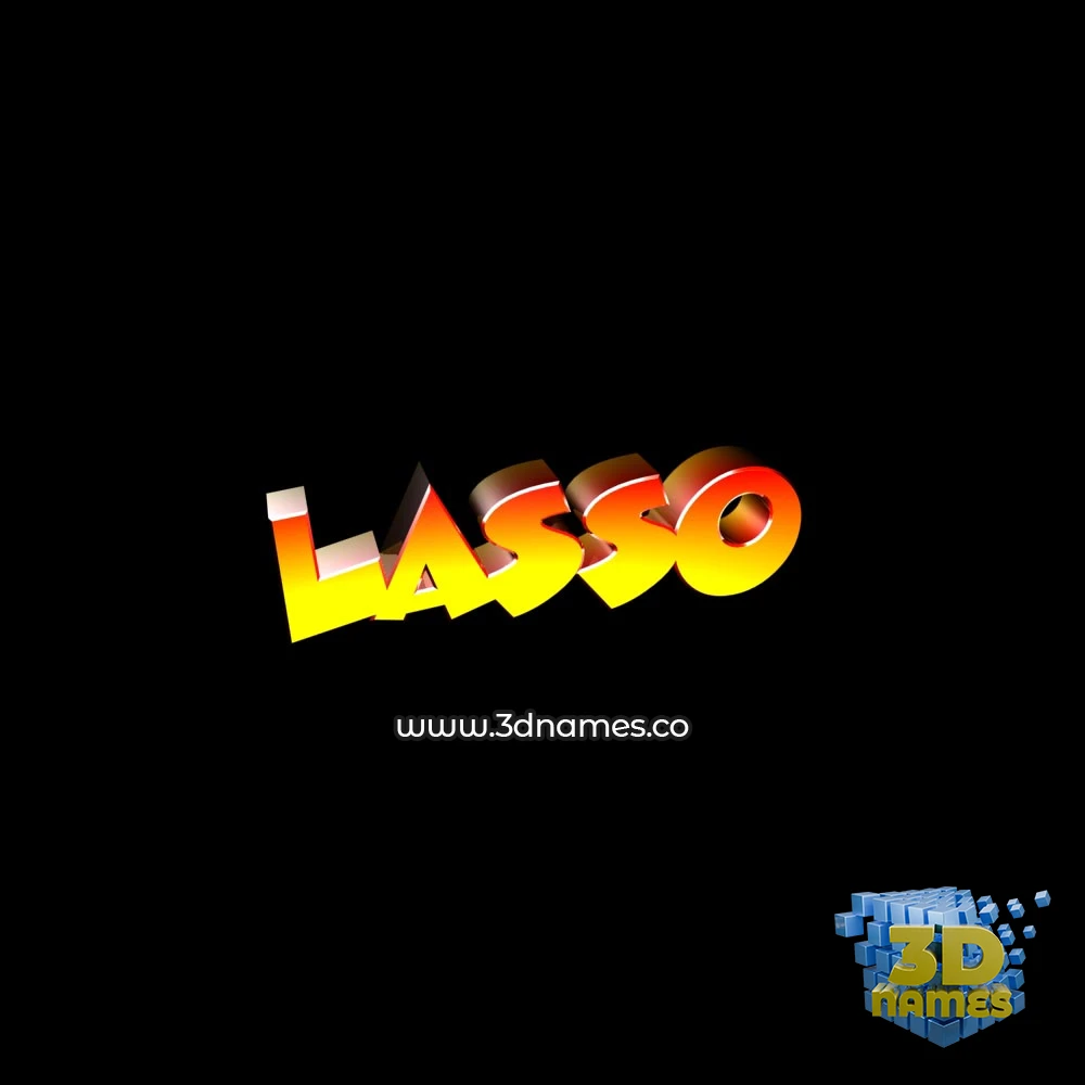 lasso in Black Background style - 3D name wallpaper