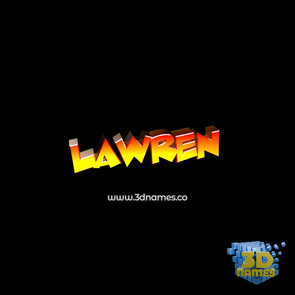 lawren in Black Background style - 3D name wallpaper