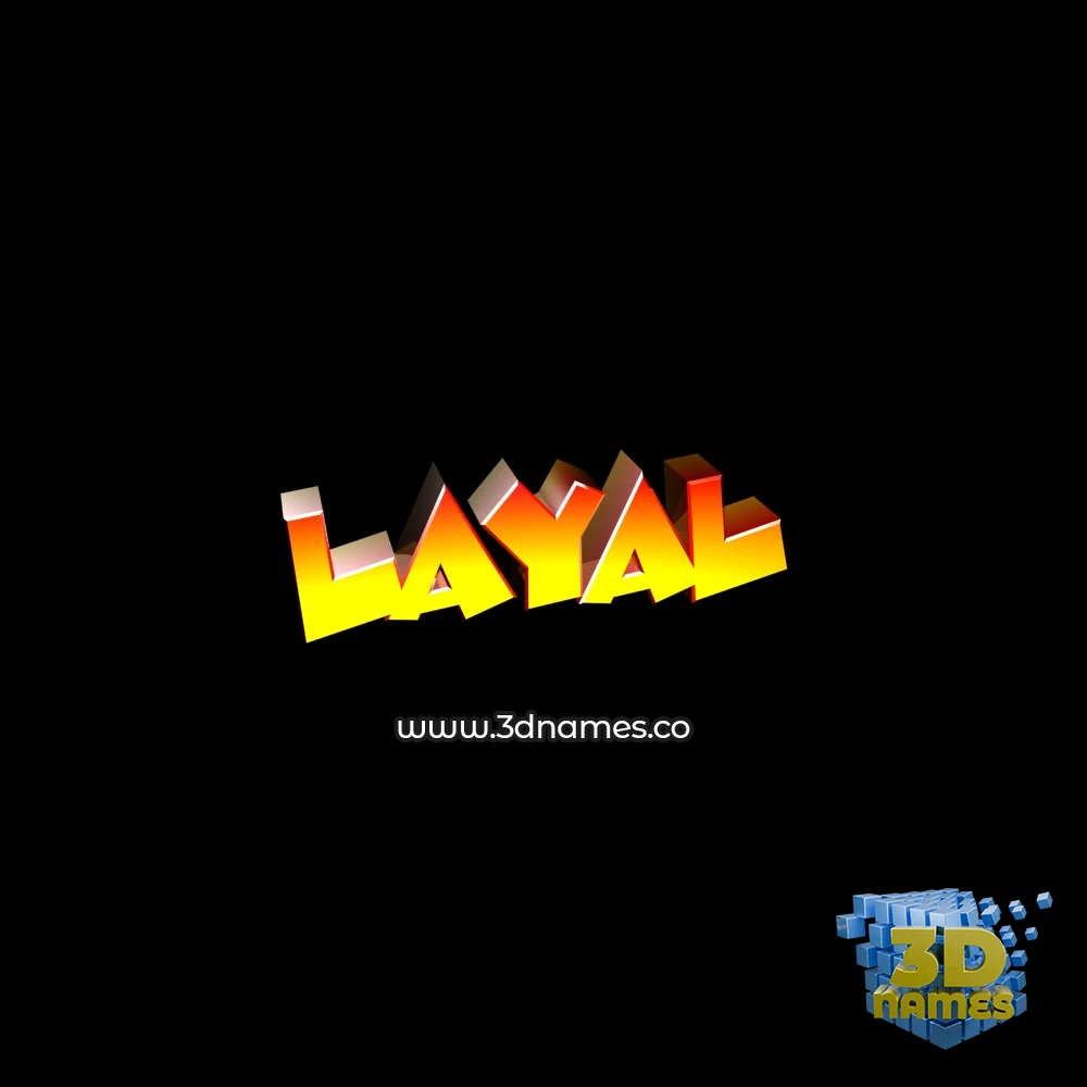layal in Black Background style - 3D name wallpaper