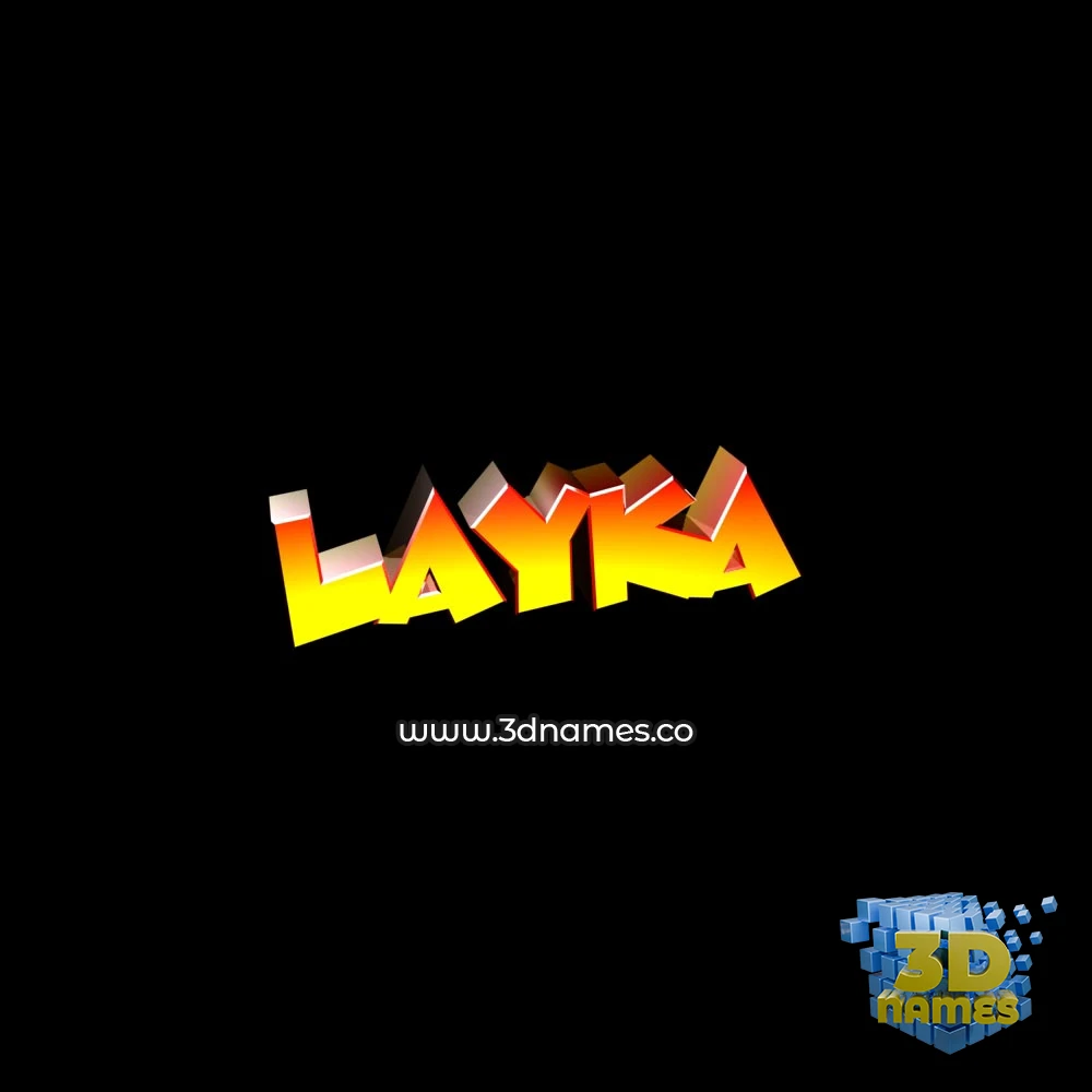 layka in Black Background style - 3D name wallpaper