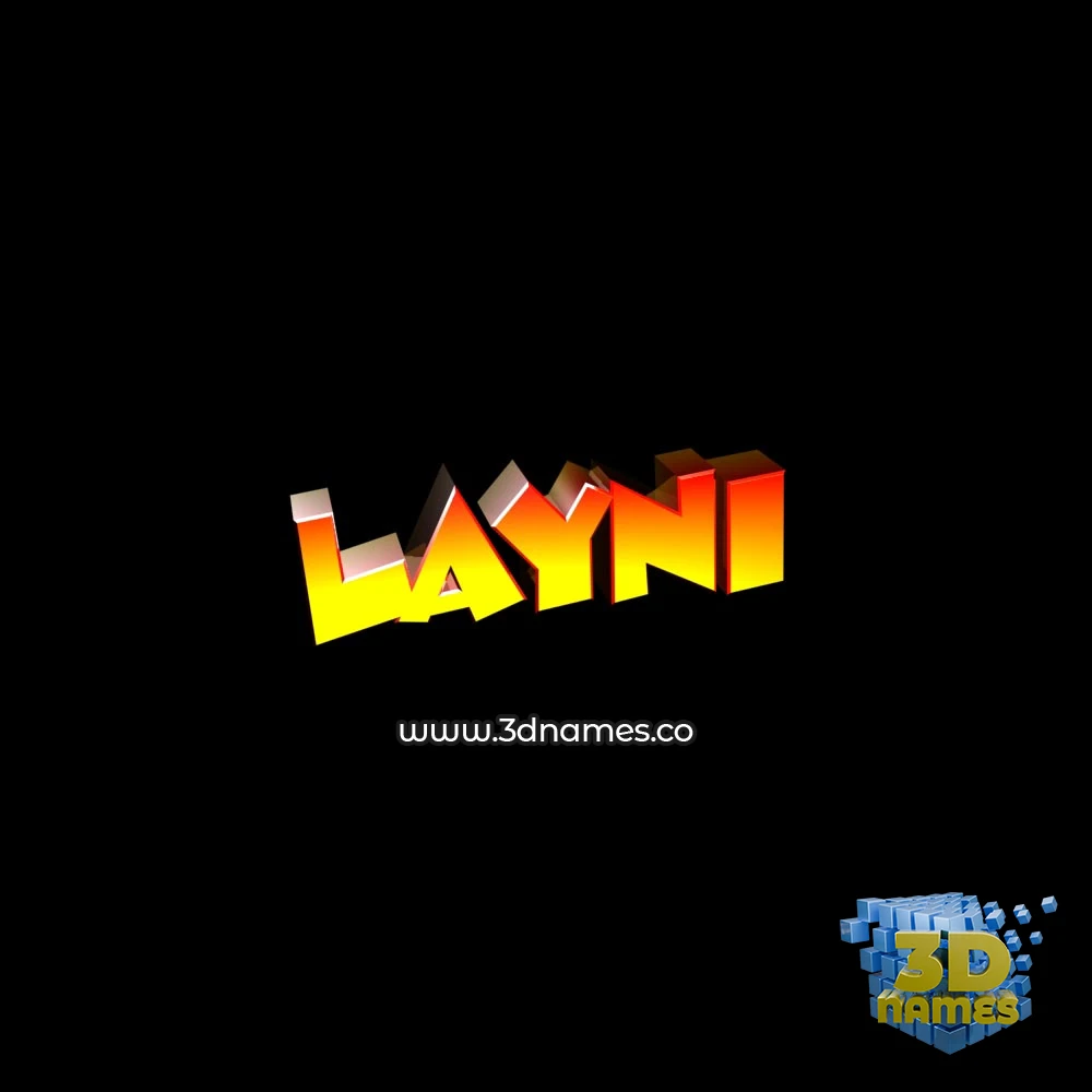 layni in Black Background style - 3D name wallpaper