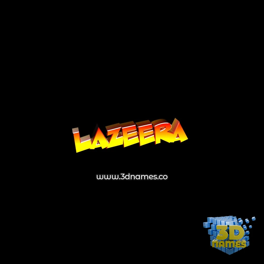 lazeera in Black Background style - 3D name wallpaper