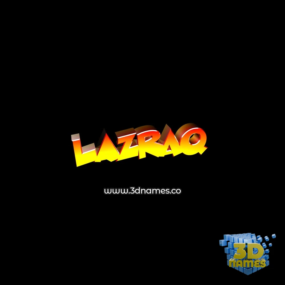lazraq in Black Background style - 3D name wallpaper