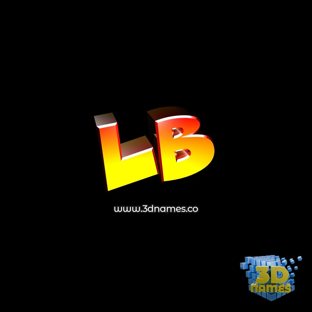 lb in Black Background style - 3D name wallpaper