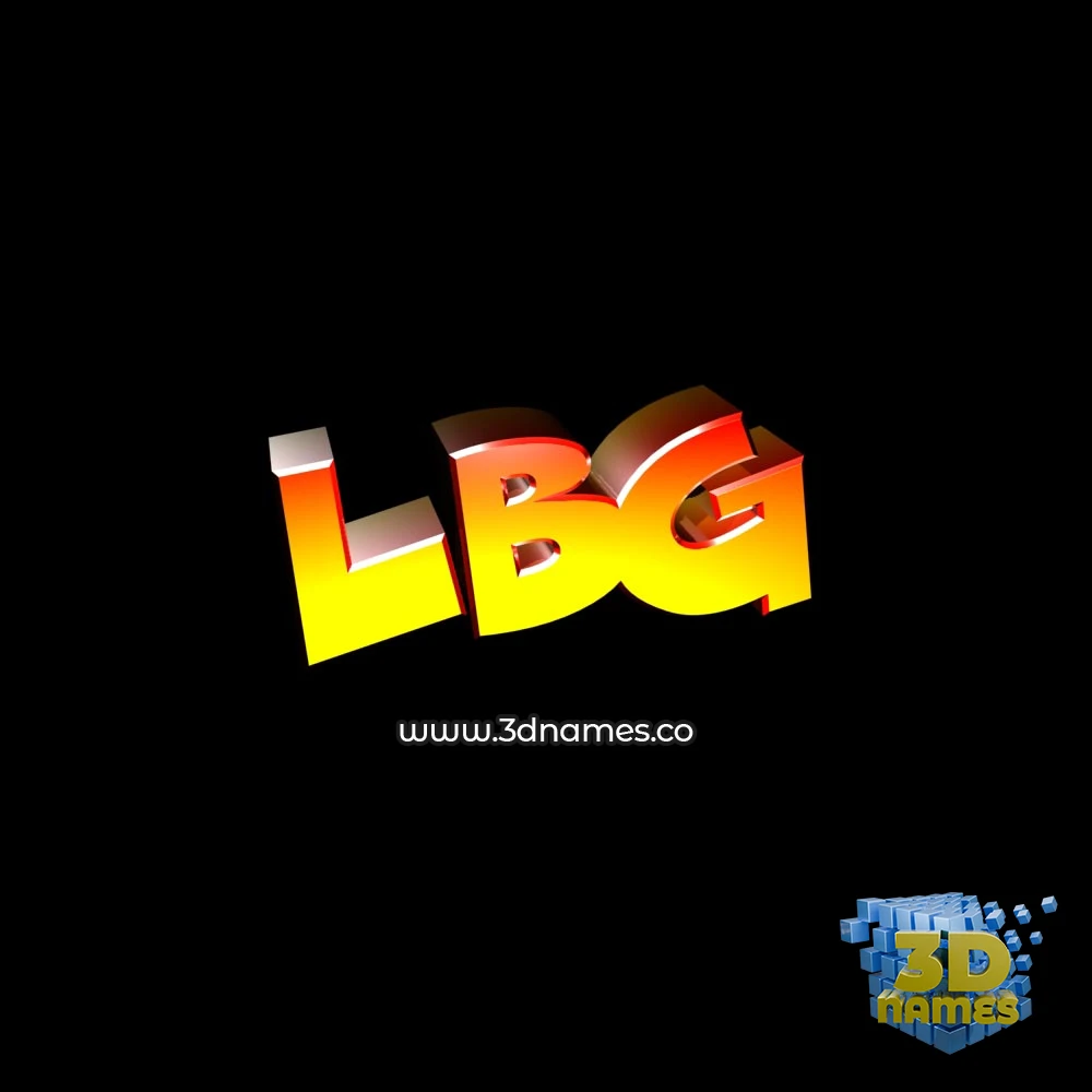 lbg in Black Background style - 3D name wallpaper