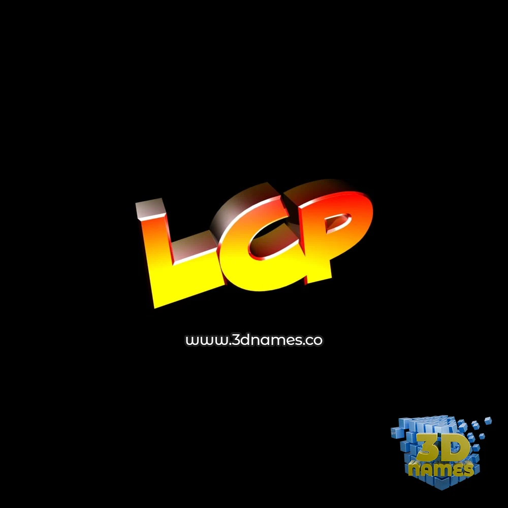 lcp in Black Background style - 3D name wallpaper