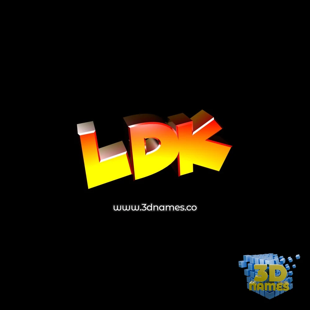 ldk in Black Background style - 3D name wallpaper