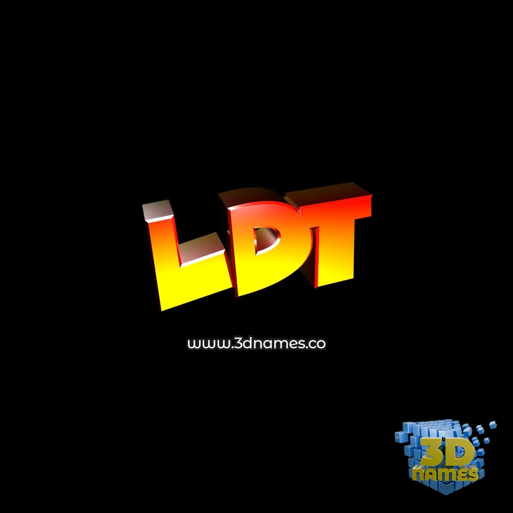 ldt in Black Background style - 3D name wallpaper