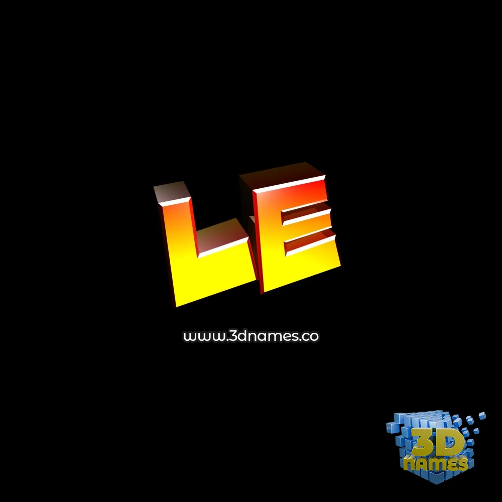 le in Black Background style - 3D name wallpaper