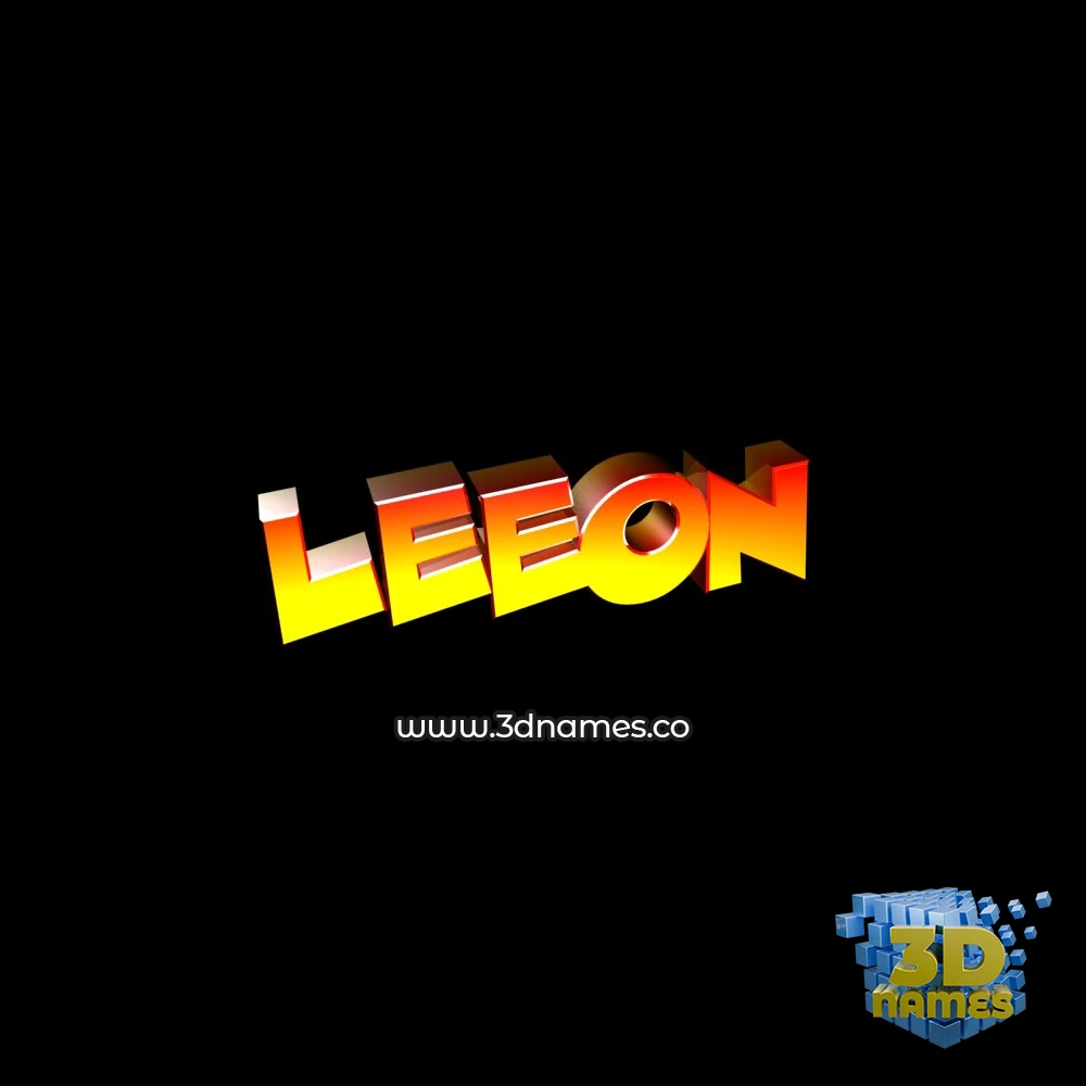 leeon in Black Background style - 3D name wallpaper