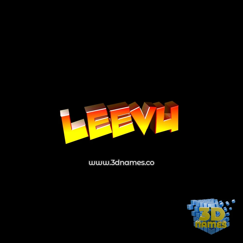 leevu in Black Background style - 3D name wallpaper