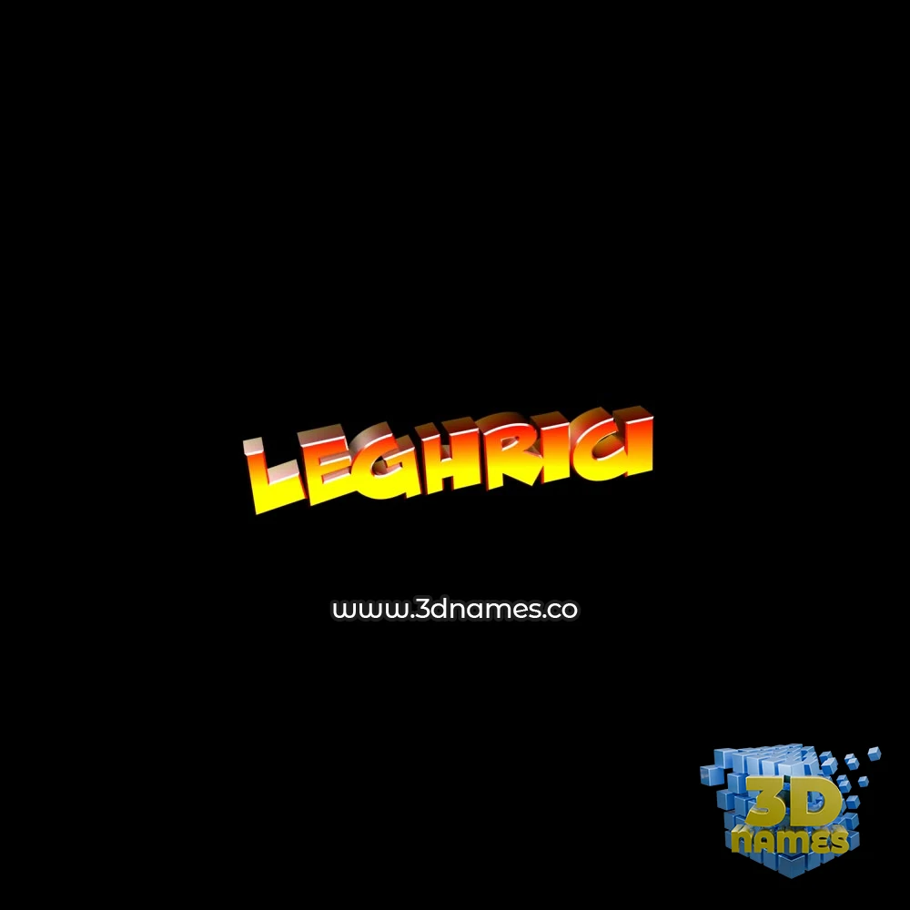 leghrici in Black Background style - 3D name wallpaper