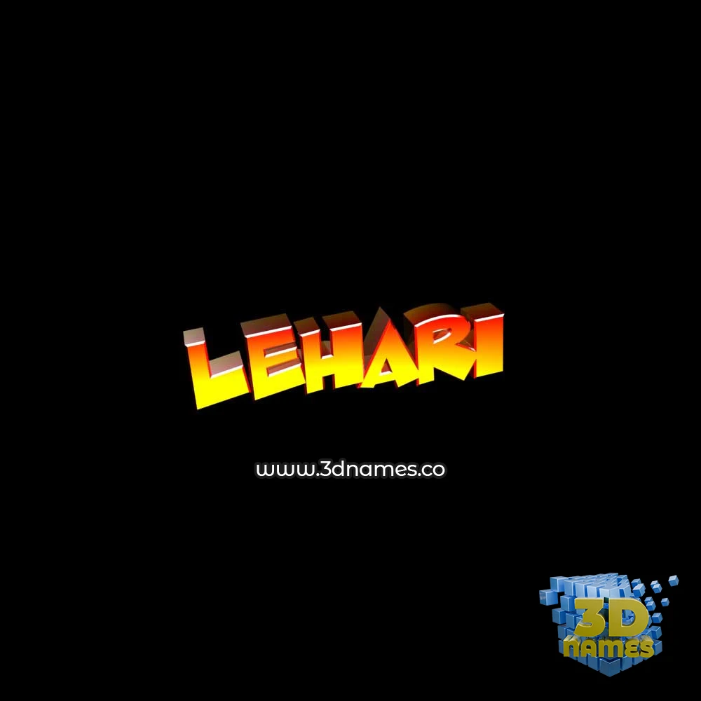 lehari in Black Background style - 3D name wallpaper