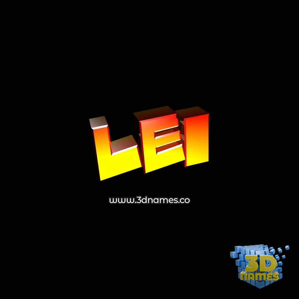 lei in Black Background style - 3D name wallpaper