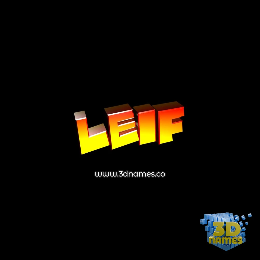 leif in Black Background style - 3D name wallpaper
