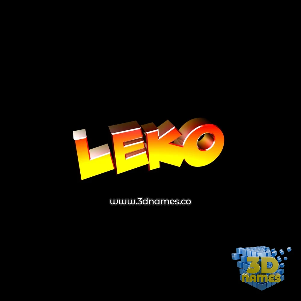 leko in Black Background style - 3D name wallpaper