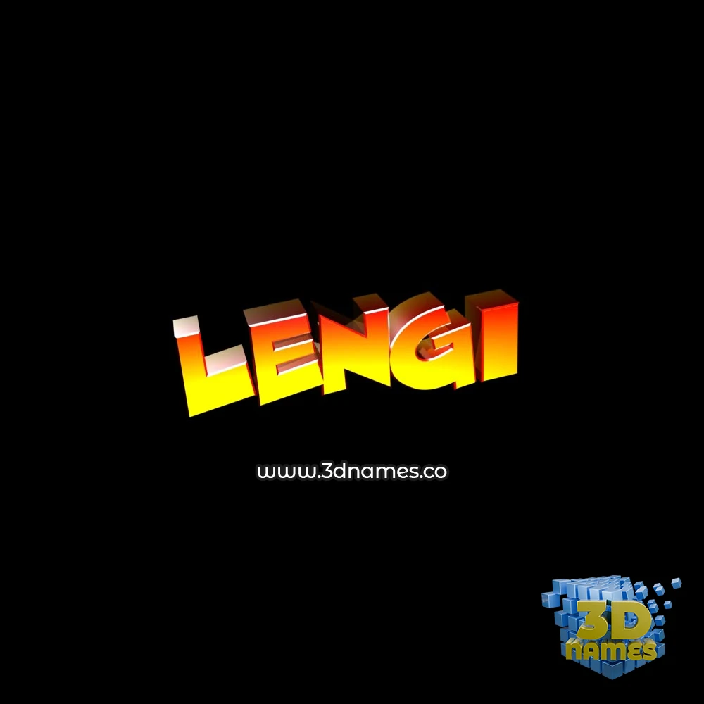 lengi in Black Background style - 3D name wallpaper