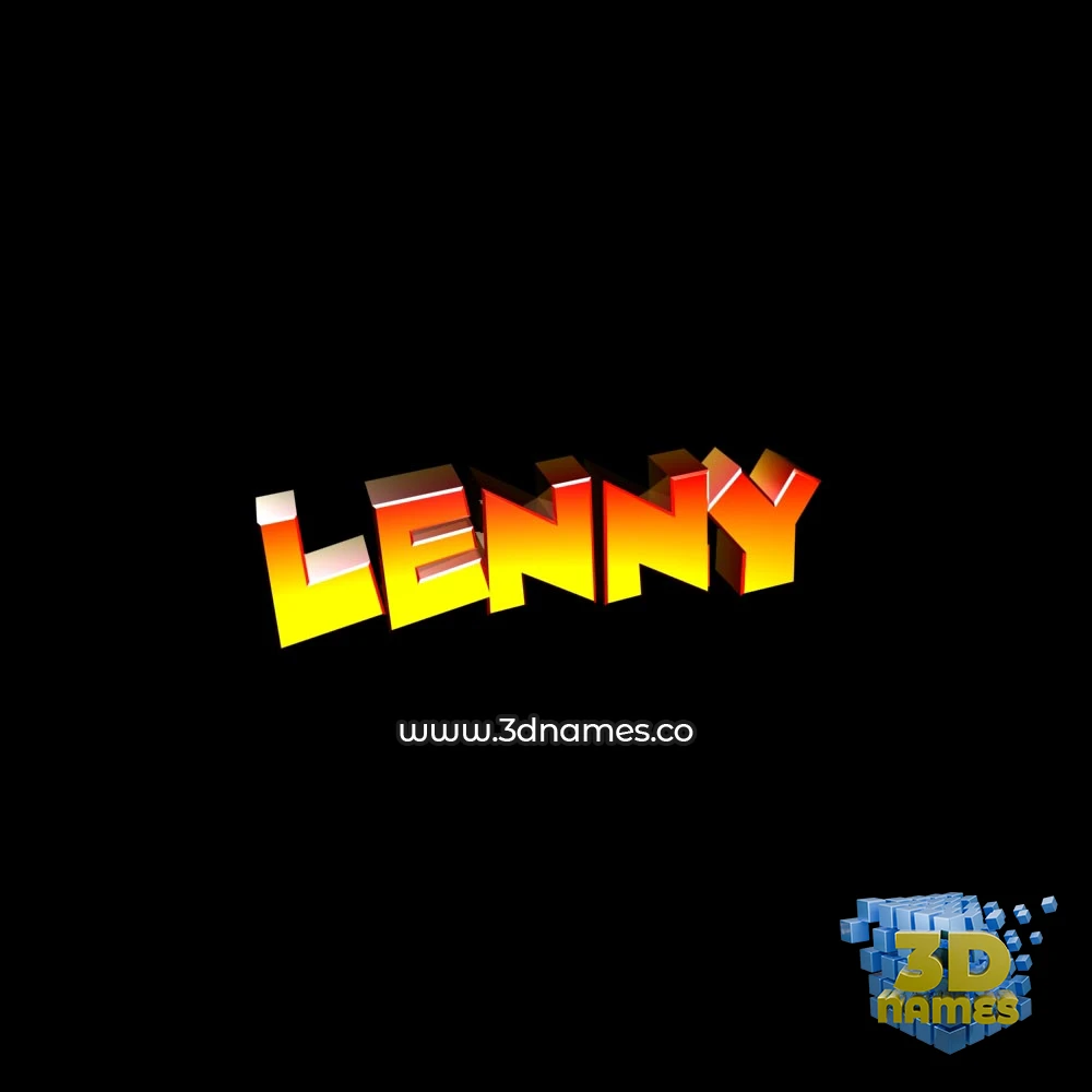 lenny in Black Background style - 3D name wallpaper