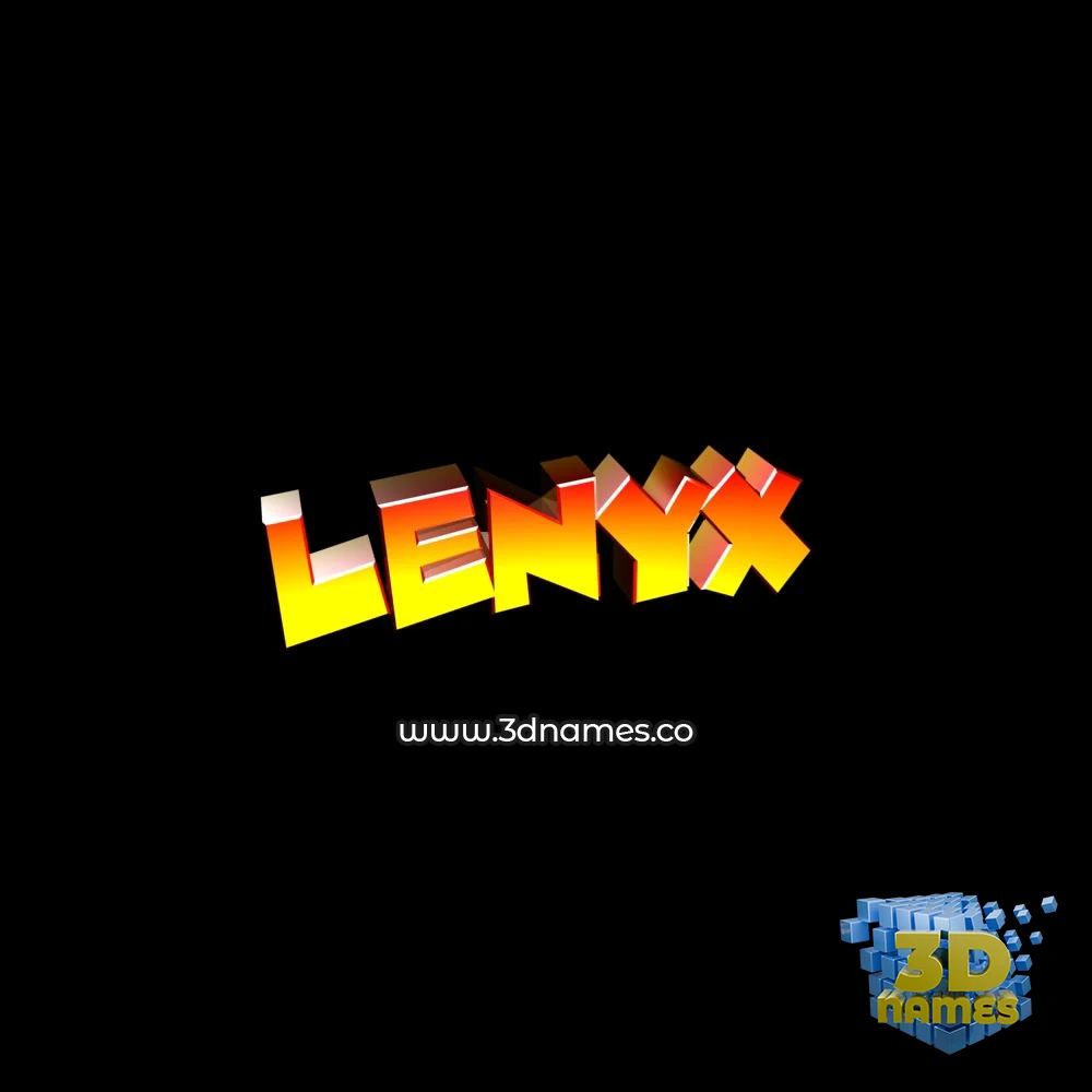 lenyx in Black Background style - 3D name wallpaper