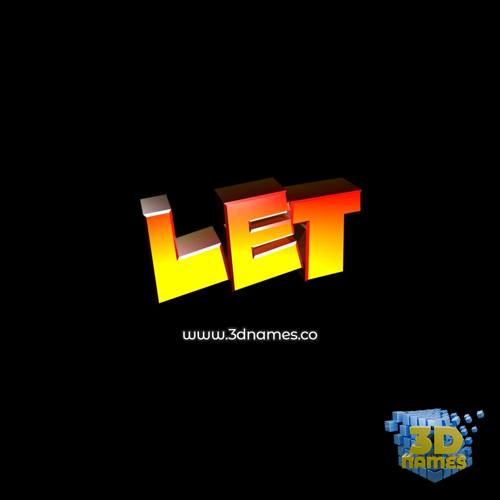 let in Black Background style - 3D name wallpaper
