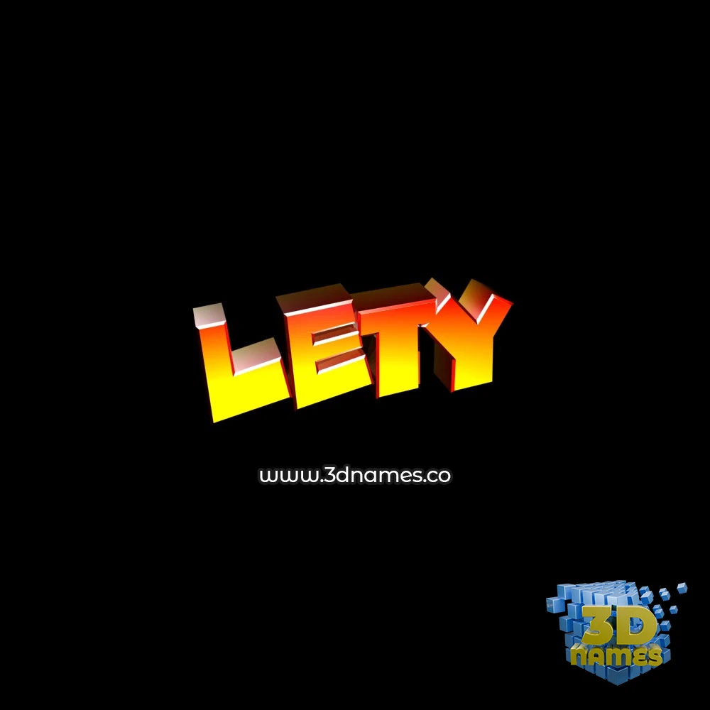 lety in Black Background style - 3D name wallpaper