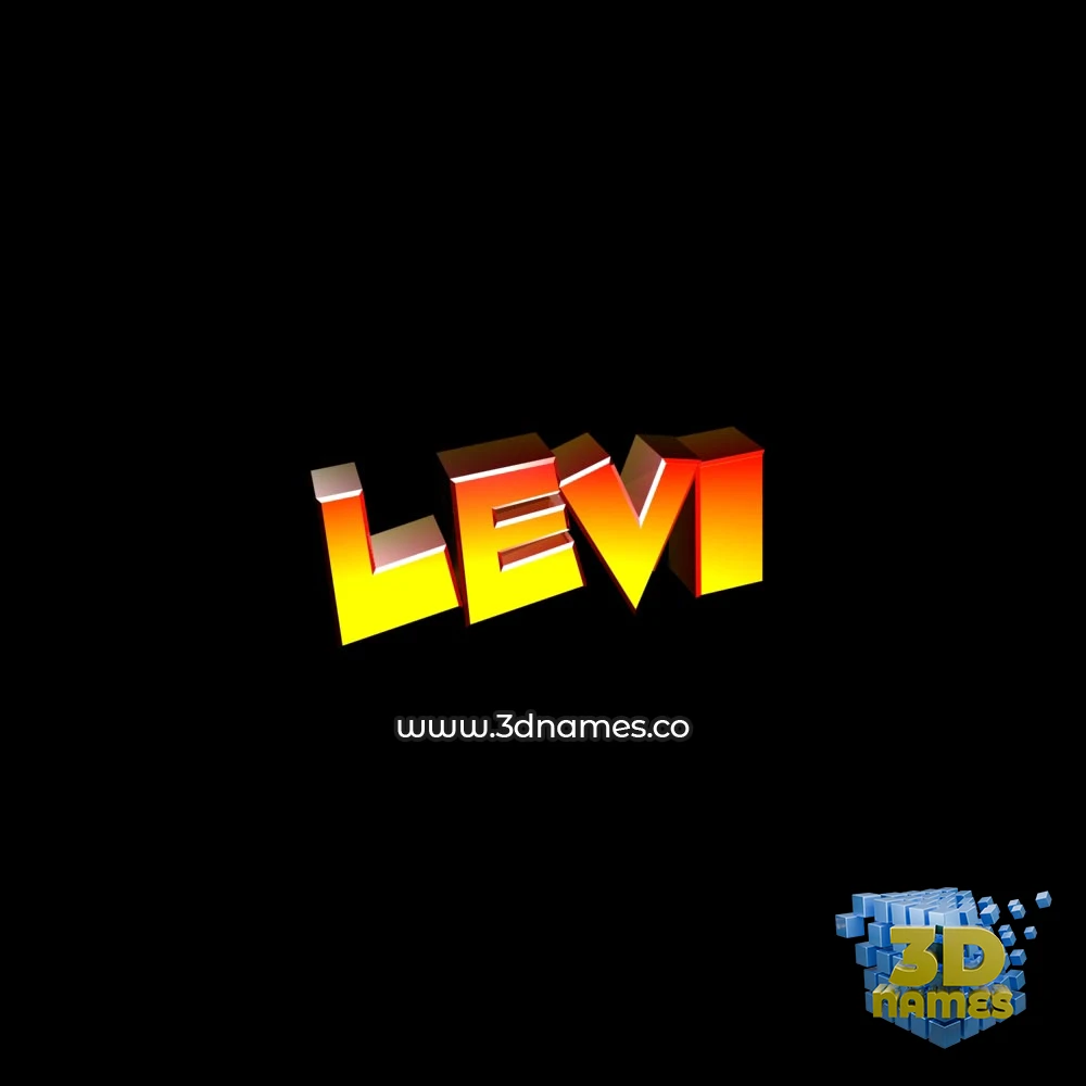 levi in Black Background style - 3D name wallpaper