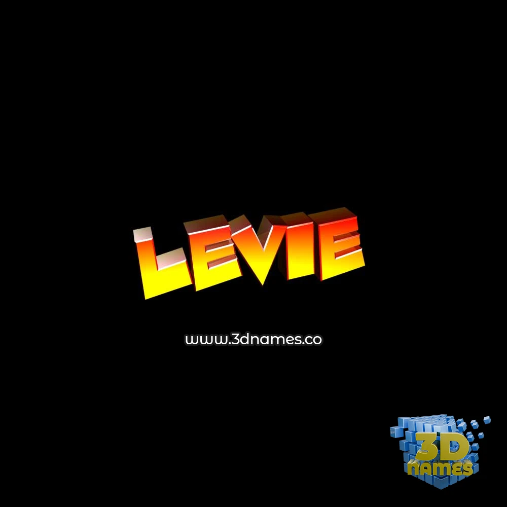 levie in Black Background style - 3D name wallpaper