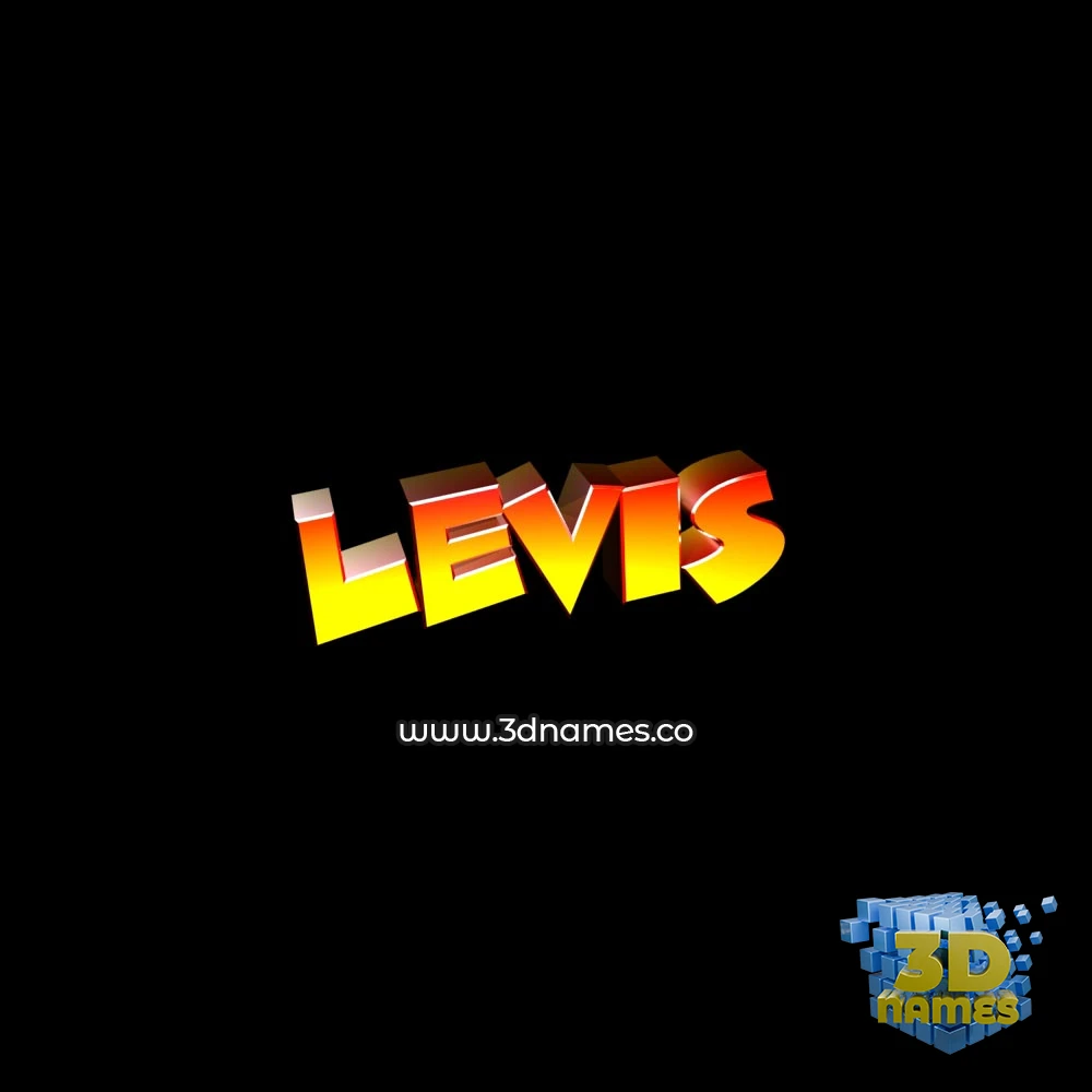 levis in Black Background style - 3D name wallpaper