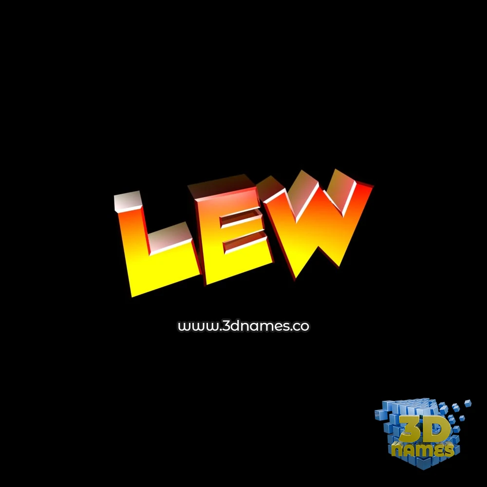 lew in Black Background style - 3D name wallpaper