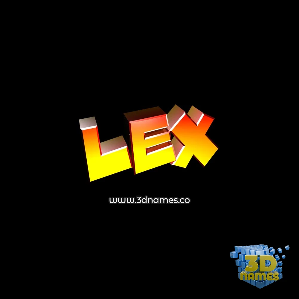 lex in Black Background style - 3D name wallpaper