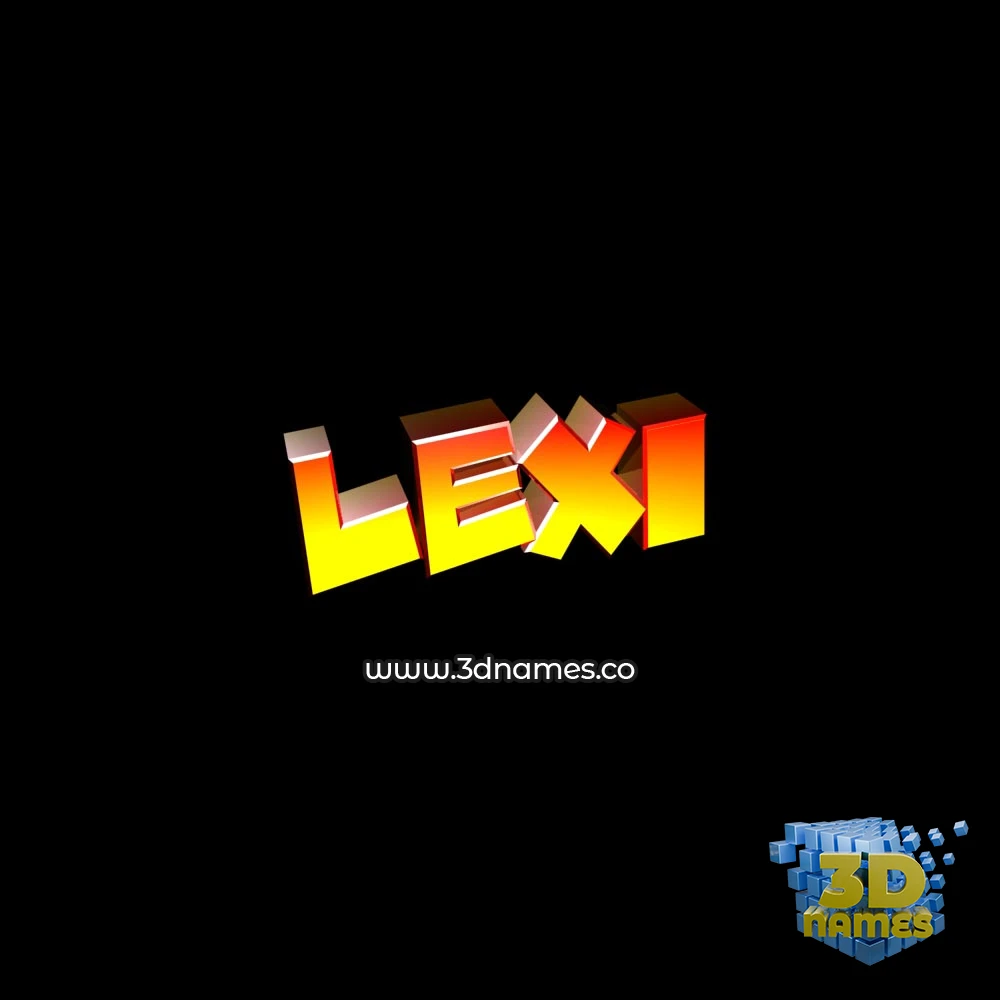 lexi in Black Background style - 3D name wallpaper