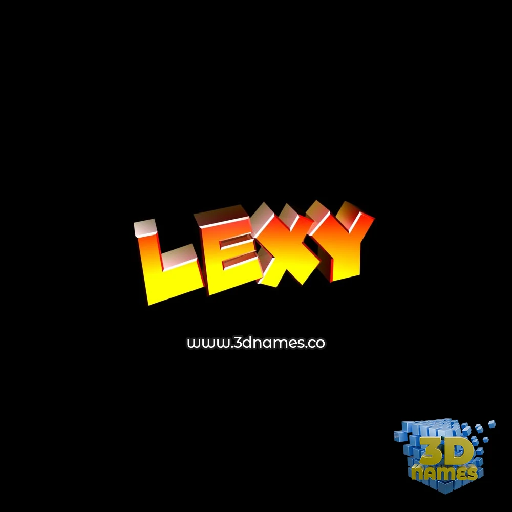 lexy in Black Background style - 3D name wallpaper