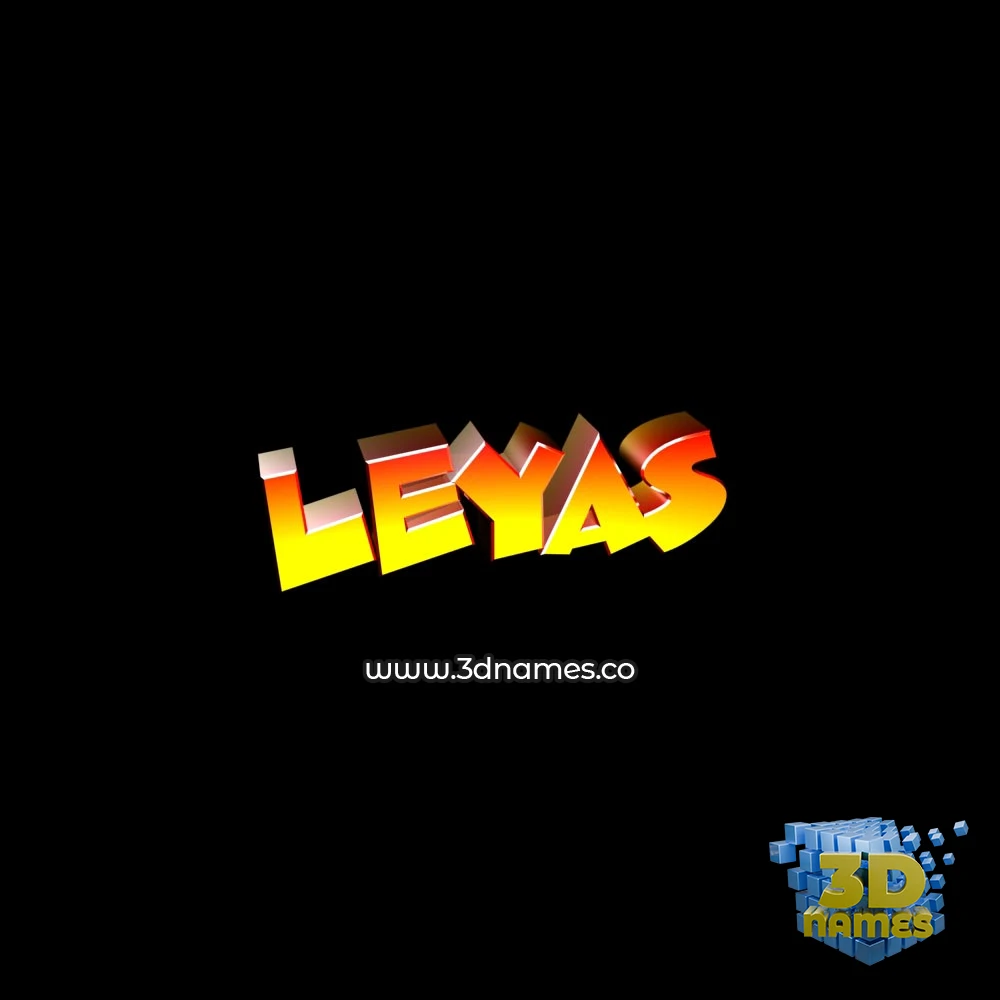 leyas in Black Background style - 3D name wallpaper