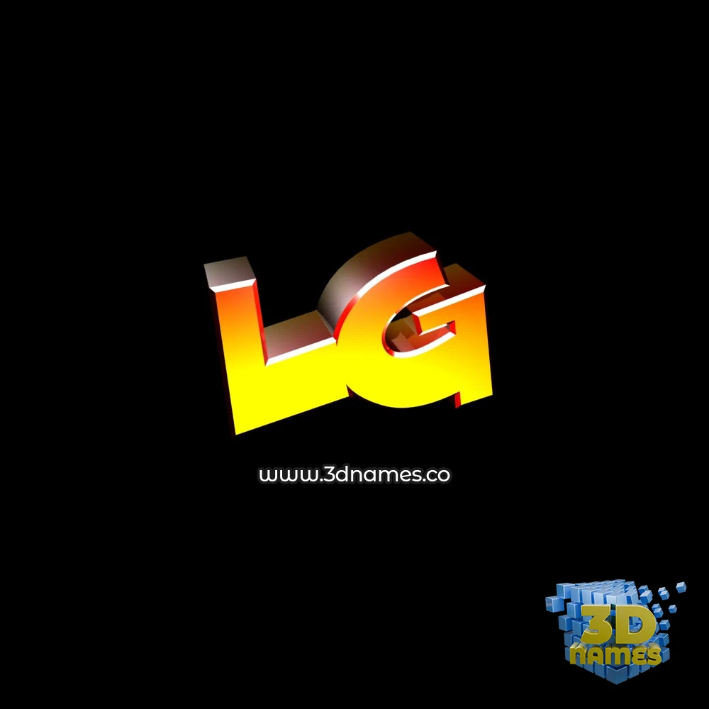 lg in Black Background style - 3D name wallpaper