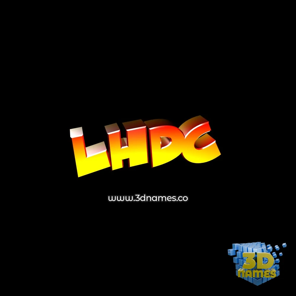 lhdc in Black Background style - 3D name wallpaper