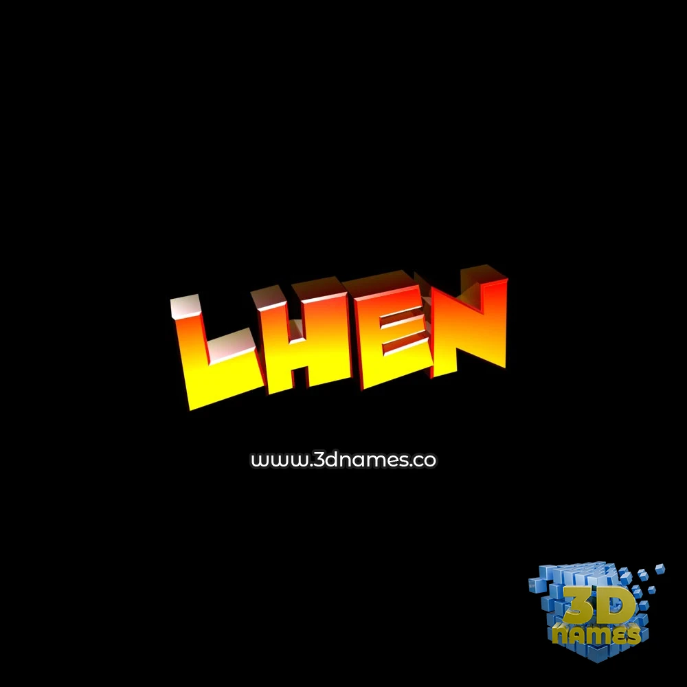 lhen in Black Background style - 3D name wallpaper